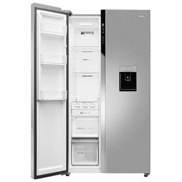 Haier HRS-682SWDU1, 596 Litre Side by Side Refrigerator with Dispenser and Wi-Fi Enabled, Silver