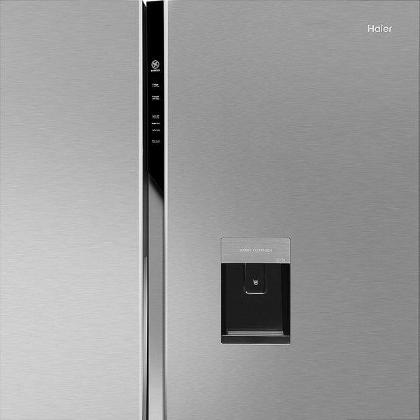 Haier HRS-682SWDU1, 596 Litre Side by Side Refrigerator with Dispenser and Wi-Fi Enabled, Silver