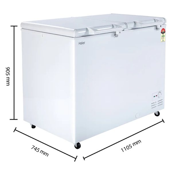 Haier HFC-350DM5 318 Litre Double Door Convertible Deep Freezer with 5 Star, White