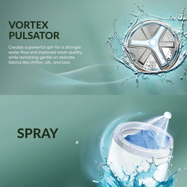 Haier HTW85-186, 8.5 KG Semi Automatic Machine with Anti Bacterial Vortex Pulsator, Magic Filter and Spray, Wine Burgandy