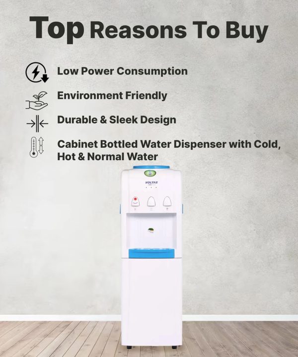Voltas Pure F Water Dispenser without Storage with Hot,Cold & Normal Tap, White