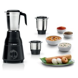 Bosch MG2213C1K1, 500 Watt 3 Jar Mixer Grinder with Stainless Steel Blades and Uniquely Designed blunt Poundingblade, Black