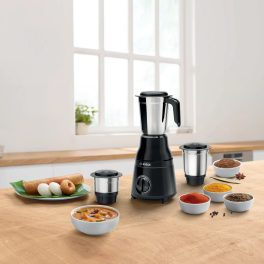 Bosch MG2213C1K1, 500 Watt 3 Jar Mixer Grinder with Stainless Steel Blades and Uniquely Designed blunt Poundingblade, Black