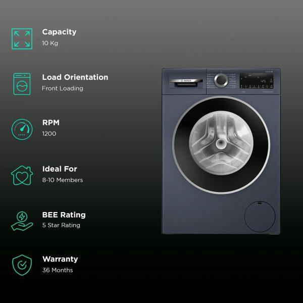 Bosch 7KG 1200RPM Front Load Machine (WGA12208IN, Dark Lake)