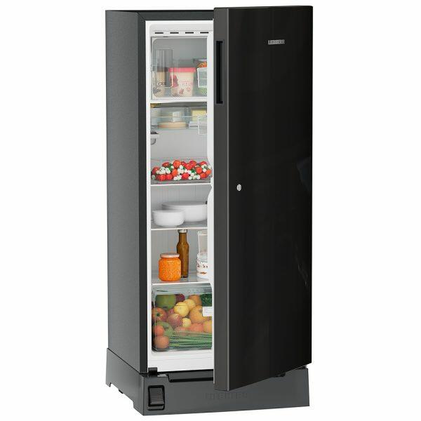 Liebherr DFPBGC 1931, 191L 3 Star Inverter,Direct Cool, Handsfree Open with Foot Pedal,Pocket Handle,Single Door Refrigerator,20 Yrs Warranty on Compressor, Freezer 22L, Black Gloss