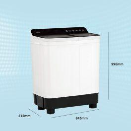 Haier HTW-70, 7 KG Semi Automatic Machine with Vortex Pulsator, Magic Filter and Anti Rat Mesh Black