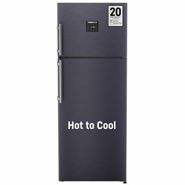 Liebherr 428L 2 Star inverter, Hot to Cool, Frost Free Double Door Refrigerator, 20 Years Warranty on Compressor, Freezer 93 L, Cobalt steel