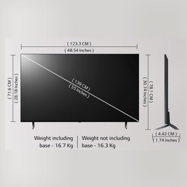 LG 55QNED75, 55Inch QNED TV with A5 Gen6 AI Processor with Magic Remote, Black