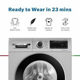Bosch WGA244, 9 KG 1400 RPM Fully Automatic Front Load Machine with 5 Star Rating, Built-in Heater and Steam Care, Silver