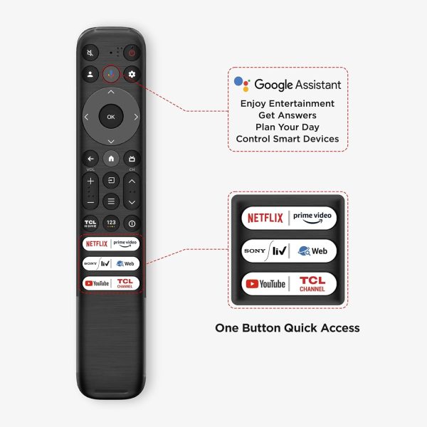 TCL 55C655, 55 Inch QLED Smart Google TV with Smart Dolby Atmos, Dolby Vision and 120 Hz Game Accelerator, Black