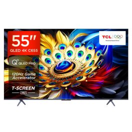 TCL 55C655, 55 Inch QLED Smart Google TV with Smart Dolby Atmos, Dolby Vision and 120 Hz Game Accelerator, Black