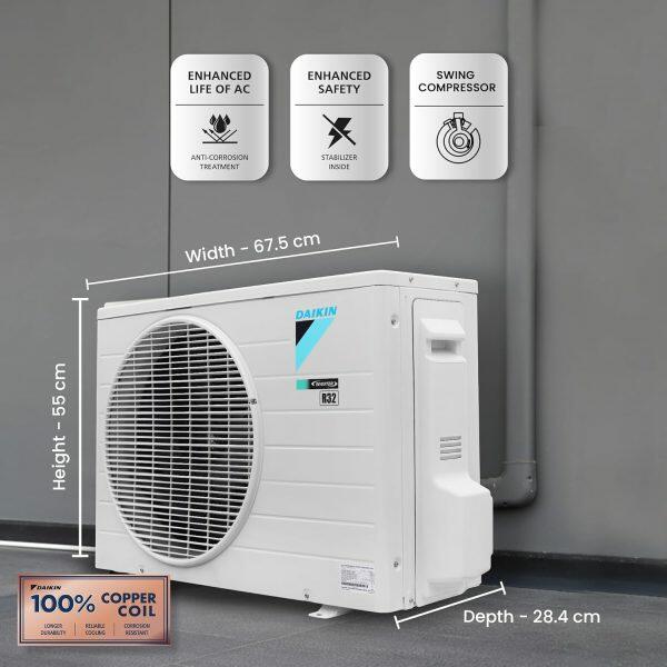 Daikin FTHT35UV 3 Star Hot & Cold Inverter Split AC with Voice Control & PM 2.5, White