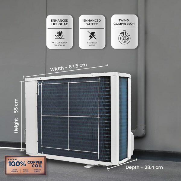 Daikin FTHT35UV 3 Star Hot & Cold Inverter Split AC with Voice Control & PM 2.5, White