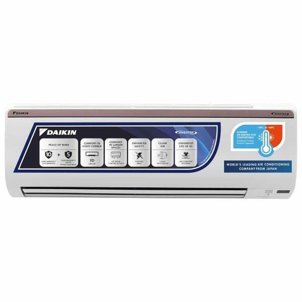 Daikin FTHT35UV 3 Star Hot & Cold Inverter Split AC with Voice Control & PM 2.5, White