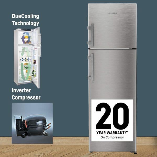 Liebherr TDLSSB3121, 316L 2 Star inverter, Hot to Cool, Lever Handle, Frost Free Double Door Refrigerator, Duo cooling, 20 Yrs Warranty on Compressor, Freezer 67L, Vegetable Organiser, Silver