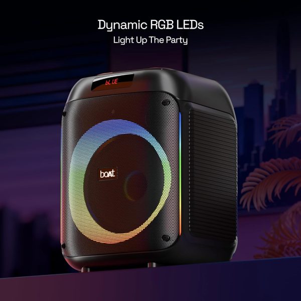 boAt PartyPal 220, 80 Watts Party Speaker with LED Lights, Black