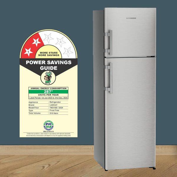 Liebherr TDLSSB3121, 316L 2 Star inverter, Hot to Cool, Lever Handle, Frost Free Double Door Refrigerator, Duo cooling, 20 Yrs Warranty on Compressor, Freezer 67L, Vegetable Organiser, Silver