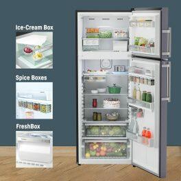 Liebherr 428L 2 Star inverter, Hot to Cool, Frost Free Double Door Refrigerator, 20 Years Warranty on Compressor, Freezer 93 L, Cobalt steel
