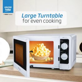 Voltas Beko MS20MPW, 20 Litre Solo Microwave with Acive Defrosting and 245MM Litre Large Glass Turntable, White