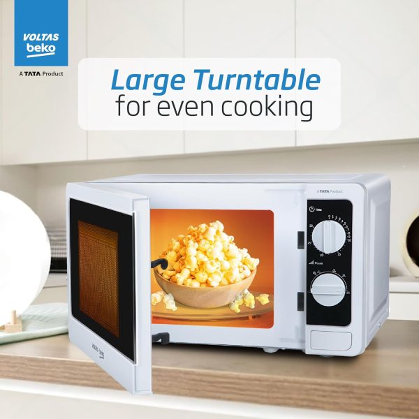 Voltas Beko MS20MPW, 20 Litre Solo Microwave with Acive Defrosting and 245MM Litre Large Glass Turntable, White