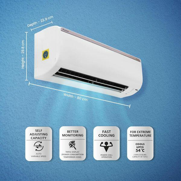 Daikin FTHT35UV 3 Star Hot & Cold Inverter Split AC with Voice Control & PM 2.5, White
