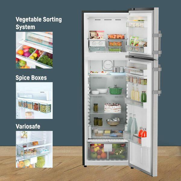 Liebherr TDLSSB3121, 316L 2 Star inverter, Hot to Cool, Lever Handle, Frost Free Double Door Refrigerator, Duo cooling, 20 Yrs Warranty on Compressor, Freezer 67L, Vegetable Organiser, Silver