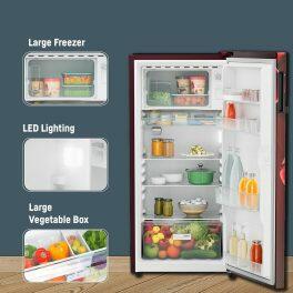 Liebherr DNBRDB 1901, 191L 2 Star Inverter, Direct Cool Single Door Refrigerator, 20 Years Warranty on Compressor, Vegetable Organiser, Red Divine
