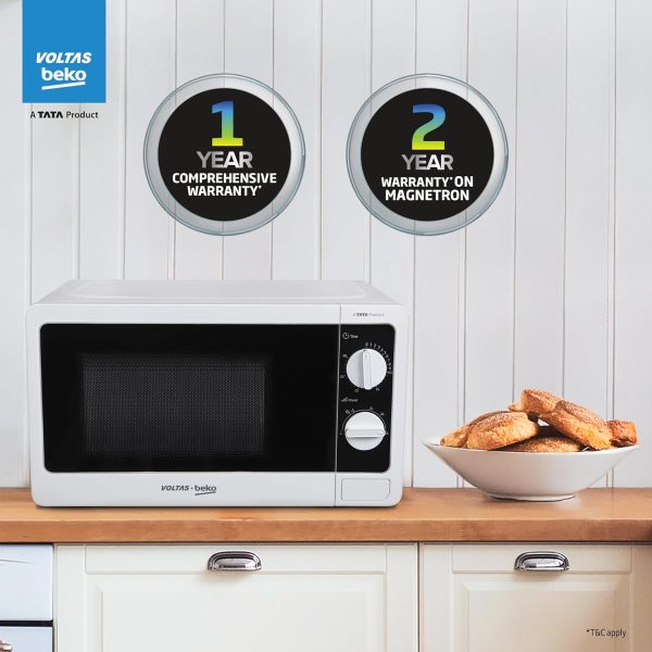 Voltas Beko MS20MPW, 20 Litre Solo Microwave with Acive Defrosting and 245MM Litre Large Glass Turntable, White