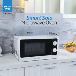 Voltas Beko MS20MPW, 20 Litre Solo Microwave with Acive Defrosting and 245MM Litre Large Glass Turntable, White