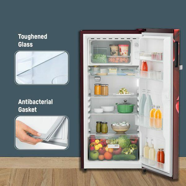 Liebherr DNBRDB 1901, 191L 2 Star Inverter, Direct Cool Single Door Refrigerator, 20 Years Warranty on Compressor, Vegetable Organiser, Red Divine