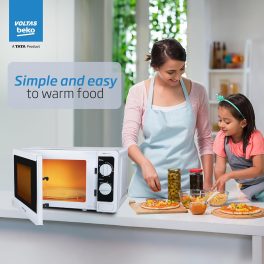 Voltas Beko MS20MPW, 20 Litre Solo Microwave with Acive Defrosting and 245MM Litre Large Glass Turntable, White