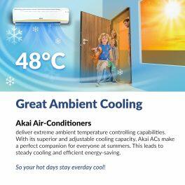 Akai AKSI-243EMQE 2 Ton 3 Star Inverter Split AC with 4 Way Swing, White
