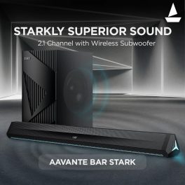 Boat Aavante Bar Stark, 160 Watts Soundbar with Wireless Subwoofer, Black