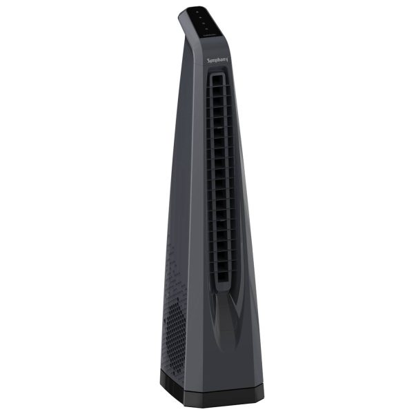 Symphony Surround, High Speed Bladeless Tower Fan with Swivel Action, Dust Filter, Low Power Consumption and Touchscreen Panel, Grey