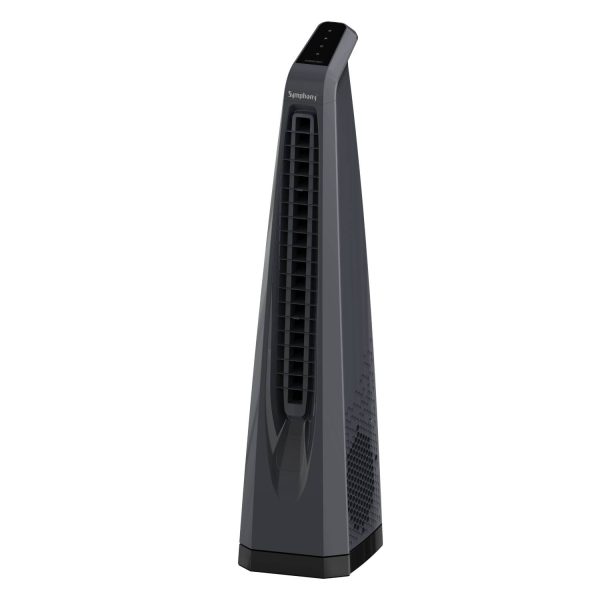 Symphony Surround, High Speed Bladeless Tower Fan with Swivel Action, Dust Filter, Low Power Consumption and Touchscreen Panel, Grey