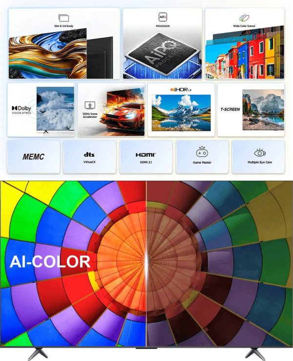 TCL 43P755, 43 Inch 4K Ultra HD Google TV with Dolby Atmos Audio, Dolby Vision and Voice Control with Google Assistant, Black
