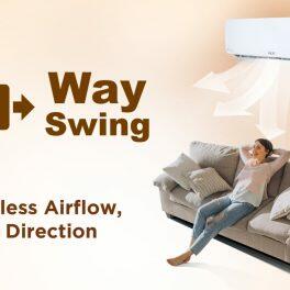 Akai AKSI-123NQE 1 Ton 3 Star Convertible Inverter Split AC with 4 Way Swing, White