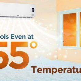 Akai AKSI-123NQE 1 Ton 3 Star Convertible Inverter Split AC with 4 Way Swing, White
