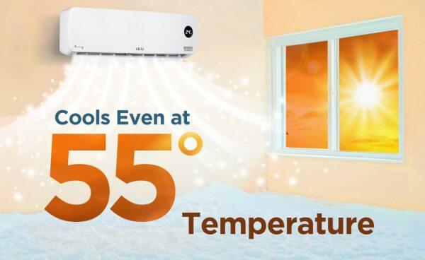 Akai AKSI-123NQE 1 Ton 3 Star Convertible Inverter Split AC with 4 Way Swing, White