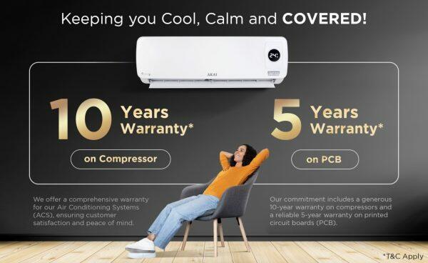 Akai AKSI-123NQE 1 Ton 3 Star Convertible Inverter Split AC with 4 Way Swing, White