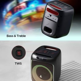 boAt Partypal 185, 50 Watt Party Speaker with 6 Hours Battery Backup, Black