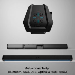boAt Aavante Bar 2600, 2.1 Channel Speaker 300 Watts Soundbar with wired Subwoofer, Black