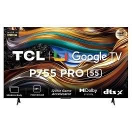TCL 55P755 Pro, 55 Inch 4K Ultra HD Google TV with Dolby Atmos Audio, Dolby Vision and Voice Control with Google Assistant, Black