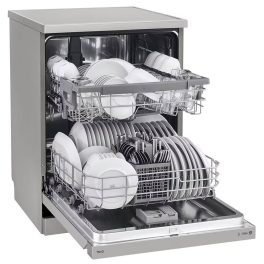 LG DFB512FP, 14 Place Free Standing Dishwasher with Inverter Direct Drive Technology, QuadWash, Easy Rack and ThinQ, Black