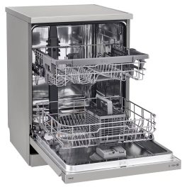 LG DFB512FP, 14 Place Free Standing Dishwasher with Inverter Direct Drive Technology, QuadWash, Easy Rack and ThinQ, Black