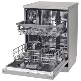 LG DFB512FP, 14 Place Free Standing Dishwasher with Inverter Direct Drive Technology, QuadWash, Easy Rack and ThinQ, Black