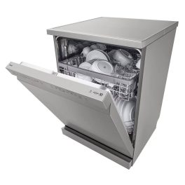 LG DFB512FP, 14 Place Free Standing Dishwasher with Inverter Direct Drive Technology, QuadWash, Easy Rack and ThinQ, Black