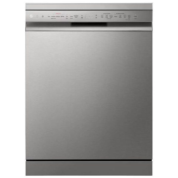 LG DFB512FP, 14 Place Free Standing Dishwasher with Inverter Direct Drive Technology, QuadWash, Easy Rack and ThinQ, Black