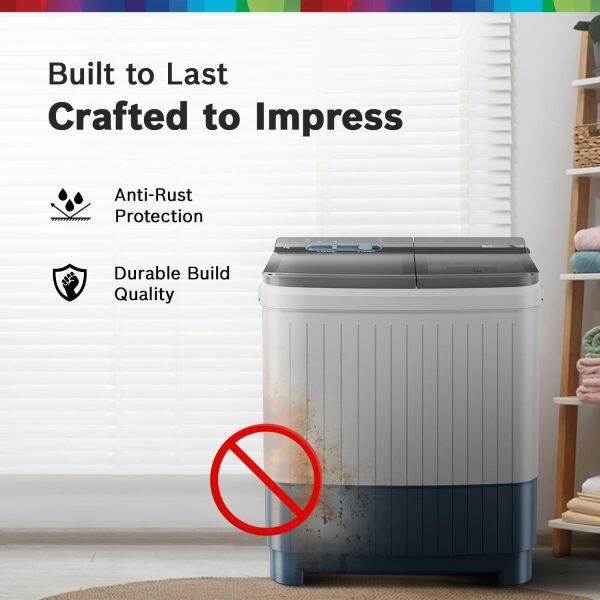 Bosch WJP802POIN, 8 KG Semi Automatic Machine with 5 Star Rating, Vario Pulsator, Wide Scrub Zone and Covered Controls, White Blue