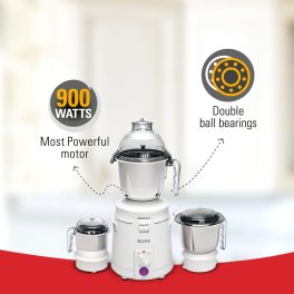 Sujata Dynamix, 900 Watt 3 Jar Mixer Grinder with 22000 RPM, Double Ball Bearing and Rust Free Stainless Steel Jar, Black